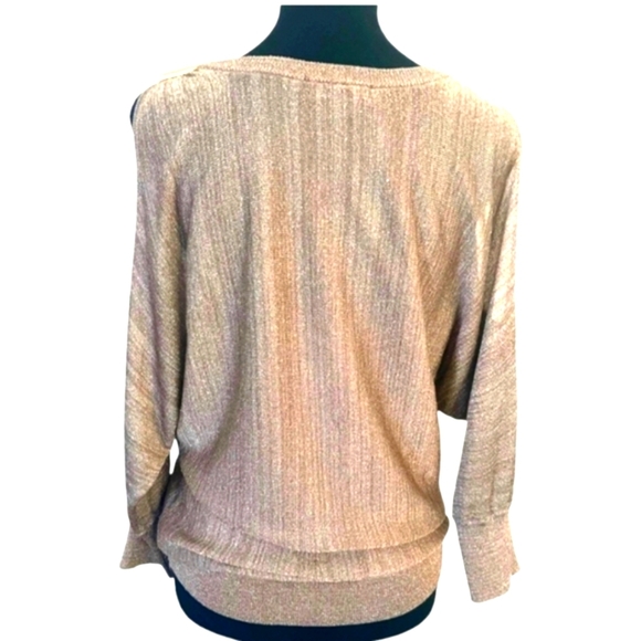 INC International Concepts Metallic Gold Sweater - Picture 6 of 9